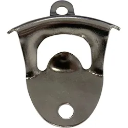 Flaschenöffner Wandmontage Metall 8,5x5,5cm - Robust & stabil für Hausbar, Party, Pub - Öffnet Bier & Limonade - Mit Metallring zur Befestigung