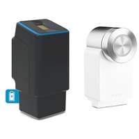 EKEY UNO 200322 Akku inkl. Nuki Smart Lock Pro (4. Generation) weiß Akkubetriebenes Nachrüst-Set für alle gängigen Türen, Schwarzer Fingerprint