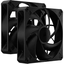Corsair RS140 MAX 140mm-PWM-Dicke-Lüfter – Hoher Statischer Druck – Flüssigkristallpolymer-Konstruktion – Doppelpack – Schwarz