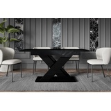 ALTDECOR Esstisch RONX (Esstisch, Küchentisch, Esszimmertisch - Wohnzimmertisch 140 -180x80x75) schwarz