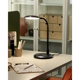 Beliani LED Schreibtischlampe COLUMBA Verstellbar Metall Schwarz
