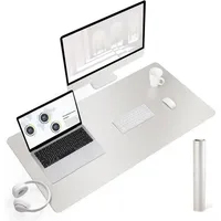 LuxusKollektion Schreibtischunterlage Schreibtischunterlage Leder Champagner 90x43cm weiß