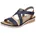 Sommerschuh Sandalette Keilabsatz mit Klettriemchen blau 42 EU