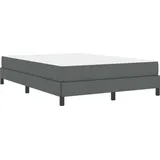 vidaXL Boxspringbett mit Matratze Dunkelgrau 140 x 200 cm Stoff