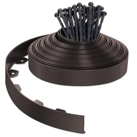 VOUNOT Flexible Rasenkante 2000 x 5 cm 40 Stück Braun