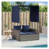 vidaXL Doppelte Sonnenliege 110 x 187 x 110 cm Grau