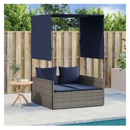 vidaXL Doppelte Sonnenliege 110 x 187 x 110 cm Grau