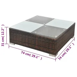 vidaXL 5-tlg. Garten-Lounge-Set mit Kissen braun