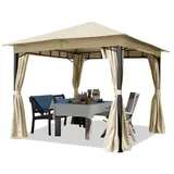 TOOLPORT Gartenpavillon Sunset Classic 3 x 3 m inkl. Seitenteile champagner