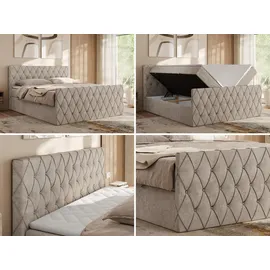 MKS Meble Boxbett mit Bettkasten ¦ beige ¦ Maße (cm): B: 201 H: 110