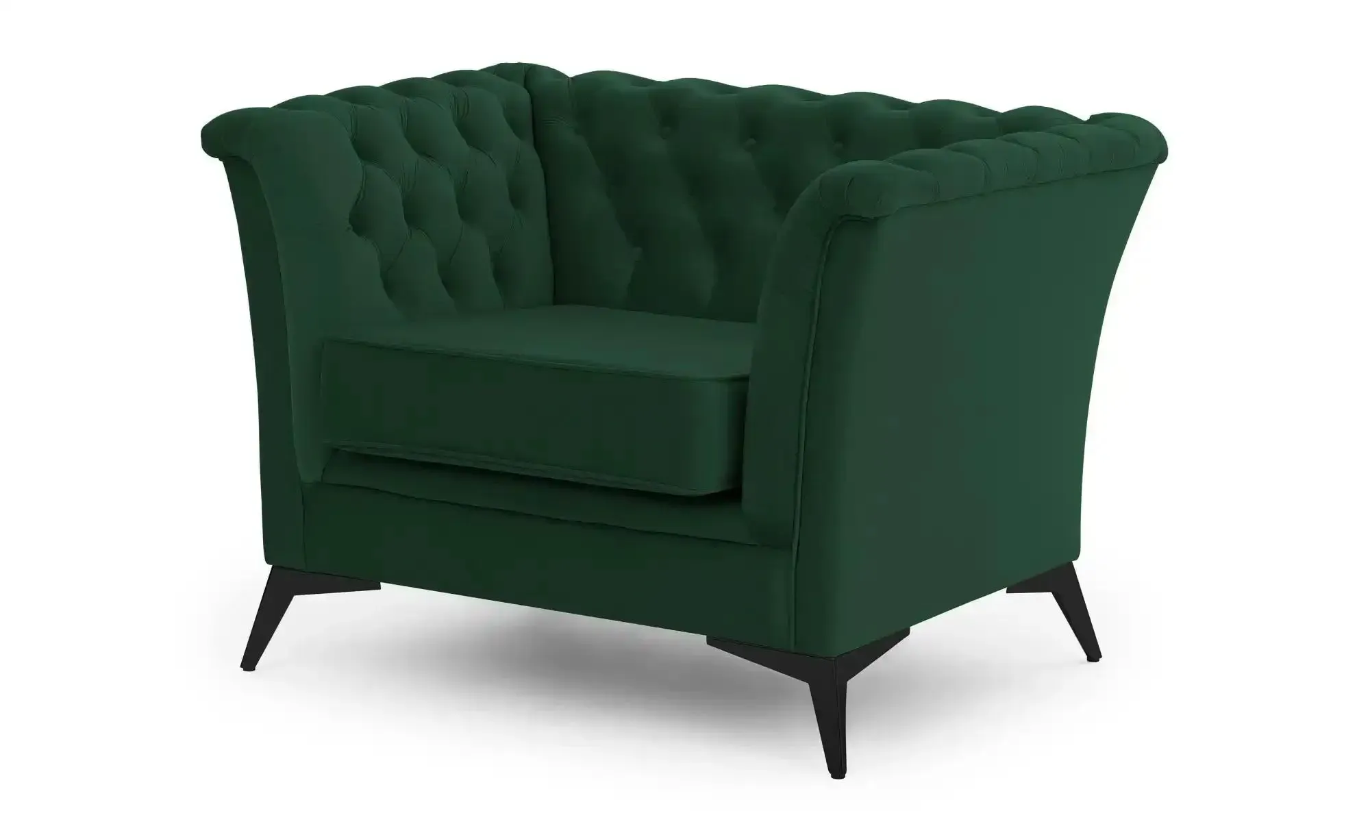 S-STYLE Chesterfield Sessel  Wilhelm , grün , Maße (cm): B: 116 H: 78