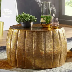 FineBuy Couchtisch Wohnzimmertisch rund Sofatisch Stubentisch Metall Alu Modern