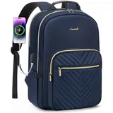 LOVEVOOK Laptop Rucksack Damen, 15,6 Zoll Laptoptasche Rucksack Wasserdicht Schulrucksack Mädchen Teenager Rucksack mit Laptopfach USB-Ladeanschluss, für Business Reisen Schule Blau