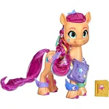 Hasbro My Little Pony MLP Rainbow Reveal Sunny Starscout – 15 cm große, orangefarbene Ponyfigur mit Regenbogen-Zopf und 17 Accessoires
