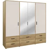 Forte Drehtürenschrank 205,9 x 200,1 x 52,7 cm Beige