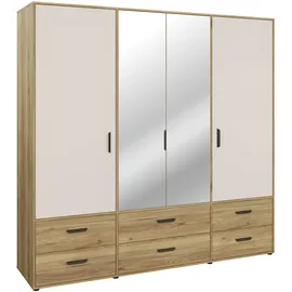 Forte Drehtürenschrank 205,9 x 200,1 x 52,7 cm Beige