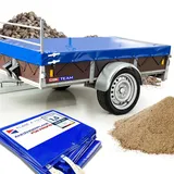 Plane - Abdeckplane für Verschiedene Anhänger mit H-Gestell mit und Ohne Rehling cm Wasserfeste Anhängerplane mit viel Zubehör - Premium Anhänger Abdeckung - 680 gr/m2 bis 220 x 160 x 15
