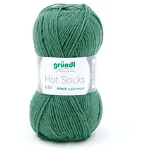 Gründl Hot Socks uni ,4-fach-Wolle 22 tannengrün Uni