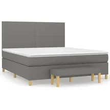 vidaXL Boxspringbett mit Matratze Dunkelgrau 180x200 cm Stoff1393033