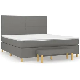 vidaXL Boxspringbett mit Matratze Dunkelgrau 180x200 cm Stoff1393033