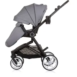 Chipolino 3 in 1 Kombikinderwagen Linea, Sportsitz, i-Size Babyschale, Babywanne grau