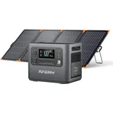 AFERIY 2400W Solargenerator mit Solarpanel 400W, 2048Wh LiFePO4 & 1,5Std Schnellladung Solar Powerstation, 13 Ausgänge, <10ms USV, Sinuswelle 230V, BMS, für Notfall/Garten/Off-Grid/Wohnmobil/Camping
