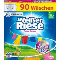 Weißer-Riese Waschmittel Colorwaschmittel, Pulver, gegen Flecken, 4,5kg, Waschladungen 90