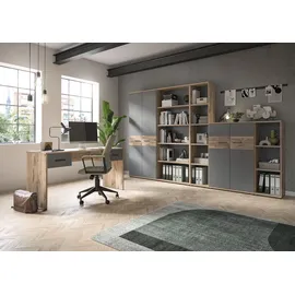 INOSIGN »Riga, Breite 80cm, in Nox Oak Nachbildung und Basalt grau«, Büroschrank, Büroeinrichtung, Arbeitszimmer, Stauraumschrank