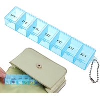 Pillendose 7 Tage - Transparente Medikamenten-Organizer-Box | Mini-Medizin-Organizer, tragbarer Medikamenten-Organizer, Aufbewahrung für Medikamente, Geldbörse, Tasche