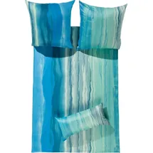 Estella Bettwäsche Nika türkis 1x 155x200 cm + 1x 40x80 cm)