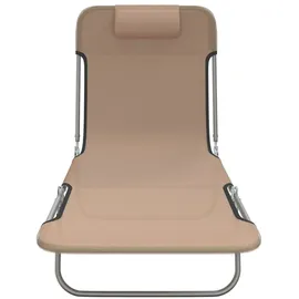 vidaXL Sonnenliegen Klappbar 2 Stk. Taupe Textilene und Stahl