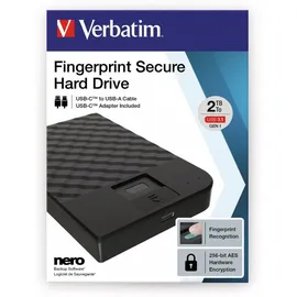 Verbatim Fingerprint Secure 2 TB USB 3.1 schwarz