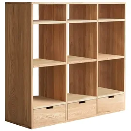 Tikamoon Kinderbücherregal Miho 120 x 112 x 40 cm Eiche geölt rosa
