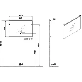 Vitra Aurinia/Sento 102 x 69,5 cm Chrom