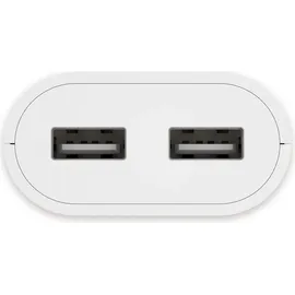 Hama USB-Netzteil mit 1,9 m langem Kabel, 2,4 A, 2x USB-A, Weiß