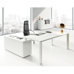 Büro Schreibtisch Weiß modern Lewo 3