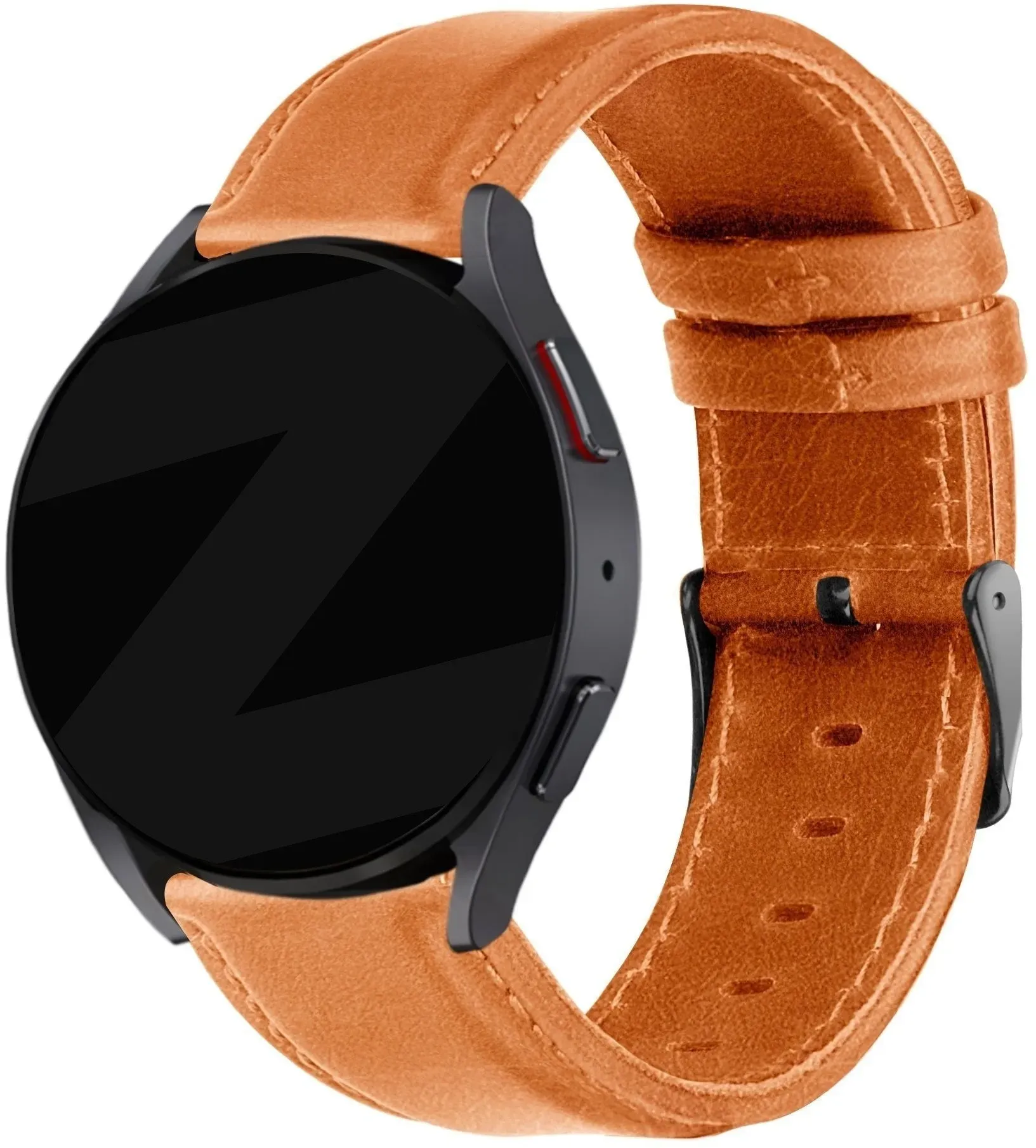 Bandz Realme Watch 2 (Pro) Armband Leder 'Classic' für Realme Watch 2  - Braun - Schnallenverschluss
