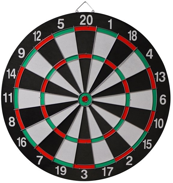 Dartboard with 6 darts