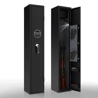 Waffenschrank, Waffentresore mit elektronischen Zahlenschlössern zur Aufbewahrung von Langwaffen, Pistolen und Munition (Schwarz, 3 Gewehre)