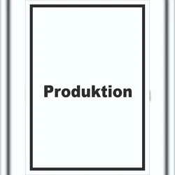 Produktion Schild mit Text Herstellung Fertigung hochkant A4 (210x297mm)