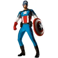Metamorph Kostüm Captain America Special Edition, Detailgetreues und hochwertiges Kostüm des Marvel Classic Helden blau M-L