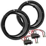 tomzz Audio 2857-001-1 Lautsprecherringe Adapter + Kabel kompatibel mit VW Golf 4 Passat 3B BG Polo 9N 165mm DIN Lautsprecher, Paar