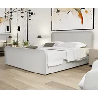 Fun Möbel Boxspringbett Schlafzimmerbett MABEL 120x220cm Stoff Brooklyn Pearl