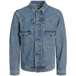 Jack & Jones Jacke Jeansjacke KEVIN mit Umlegekragen, Brusttasche und Knopfverschluss