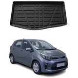 Omac Kofferraumwanne Laderaumwanne kompatibel mit Kia Picanto 2017-2026 Schrägheck Gummi TPE
