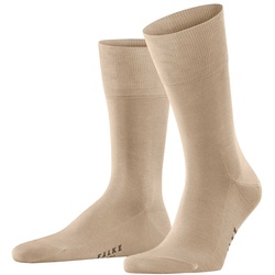 FALKE Herren Socken - Tiago, Strümpfe, Baumwolle, Logo, lang, einfarbig Beige 43-44