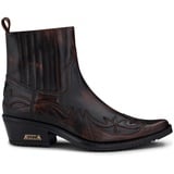 TruClothing.com Herren-Stiefelette aus echtem Leder, mit Cowboy-Reitmuster, mit kubanischem Absatz, Schwarz/Braun, 44 EU - 44 EU