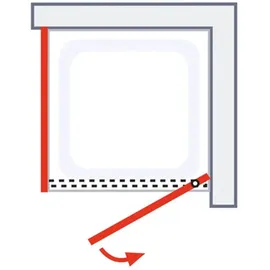 Schulte Alexa Style 2.0 Eckdusche mit Drehtür 80 x 80 cm inkl. Duschwanne EP32150450150026