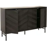 Mendler Sideboard HWC-M50, Schrank Kommode Highboard Anrichte, Massiv-Holz Mango 94x151x40cm ~ dunkelgrau