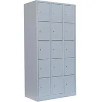 Classix Schließfachschrank Stahl 87,0 x 50,0 x 180,0 cm lichtgrau 15 Fächer abschließbar